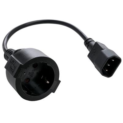 Síťový adaptér C14 (M) -> schuko (F), 15 cm