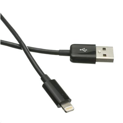 USB 2.0 Lightning (IP5 a vyšší) nabíjecí a synchronizační kabel, 1m, černý