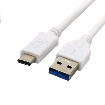 USB 3.0 AM na Type-C kabel (AM/CM), 1m, bílý