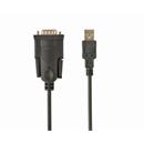 Kabel Cablexpert adapter USB-serial 1,5m 9 pin (com), černý