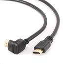 Kabel CABLEXPERT HDMI-HDMI            4,5m, 1.4, M/M stíněný, zlacené kontakty, 90° lomený, černý