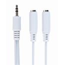 Kabel CABLEXPERT rozdvojka jack 3,5mm na 2x3,5mm M/F, 10cm, audio