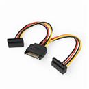 Kabel CABLEXPERT SATA napájecí na 2x SATA 90°, rozdvojka, 15cm