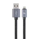 Kabel CABLEXPERT USB 2.0 Lightning (IP5 a vyšší) nabíjecí a synchronizační kabel, opletený, 1,8m, černý, blister