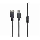 Kabel CABLEXPERT USB A-A 1,8m 2.0 prodlužovací HQ s ferritovým jádrem