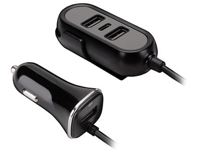 Nabíječka do auta TRACER 12-24V Multicharge 3xUSB 7,2A + PD 18W