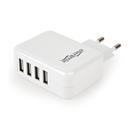 Nabíječka USB, 4x USB, GEMBIRD, 3100mA, 15W. bílá