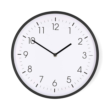 Nástěnné hodiny NEDIS CLWA1226BK, tichý chod, plast, 30cm