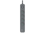 Přepěťová ochrana TRACER Power Line+ mobile ready 1.5 m (4 zásuvky +1x USB A+ 1x Type C, PD18W)