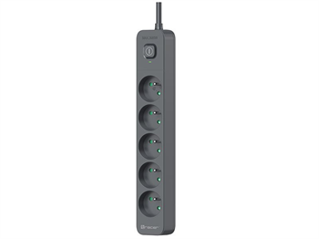 Přepěťová ochrana TRACER Zebra mobile ready 1.5m (5 zásuvek + 2xUSB 2,1A)