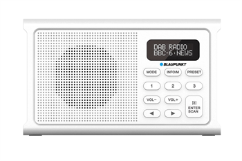 Rádio BLAUPUNKT DR3WH, DAB+, FM, RDS, Bluetooth, bílý