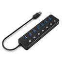 USB hub Gembird, 7-port USB 3.1 (Gen 1) hub s vypínači